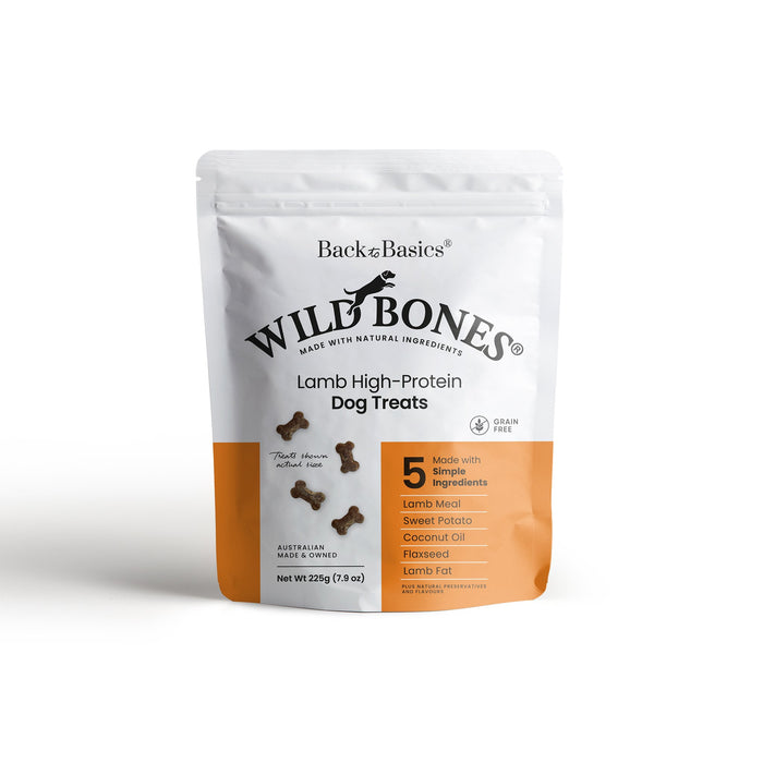 BACK TO BASICS Wild Bones Grain Free High-Protein Lamb Dog Treats 225g