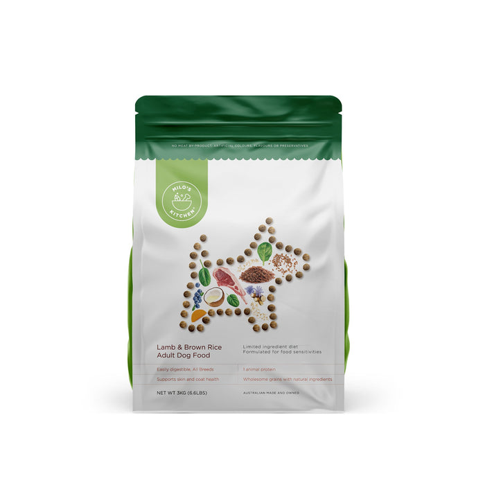MILO'S KITCHEN Adult Single Protein Lamb Brown Rice Dry Dog Food
