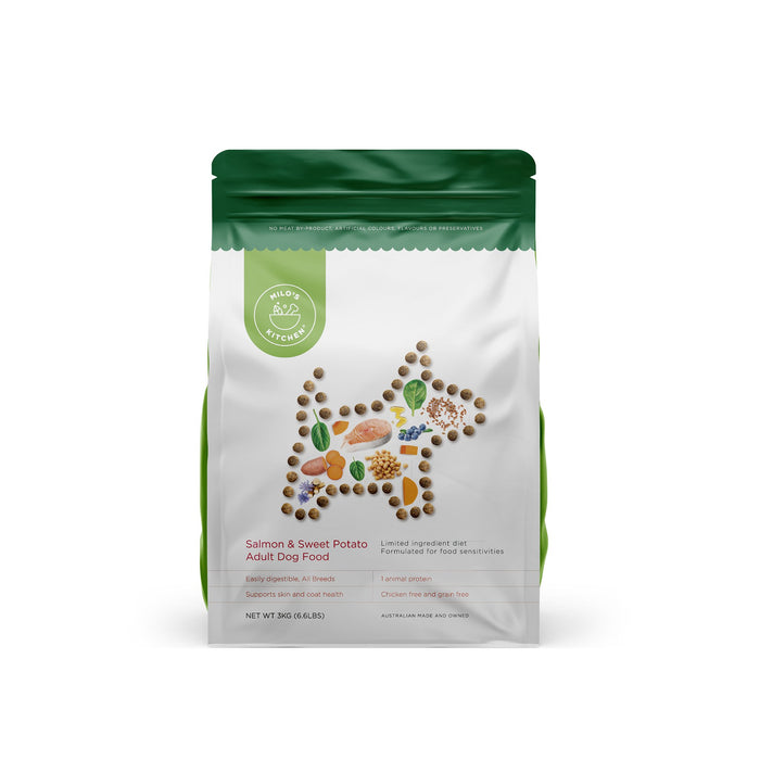 MILO'S KITCHEN Grain Free Adult Single Protein Salmon Sweet Potato Dry Dog Food