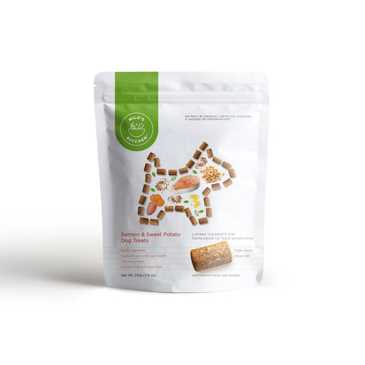 MILO'S KITCHEN Grain Free Single Protein Salmon Sweet Potato Dog Treats 210g