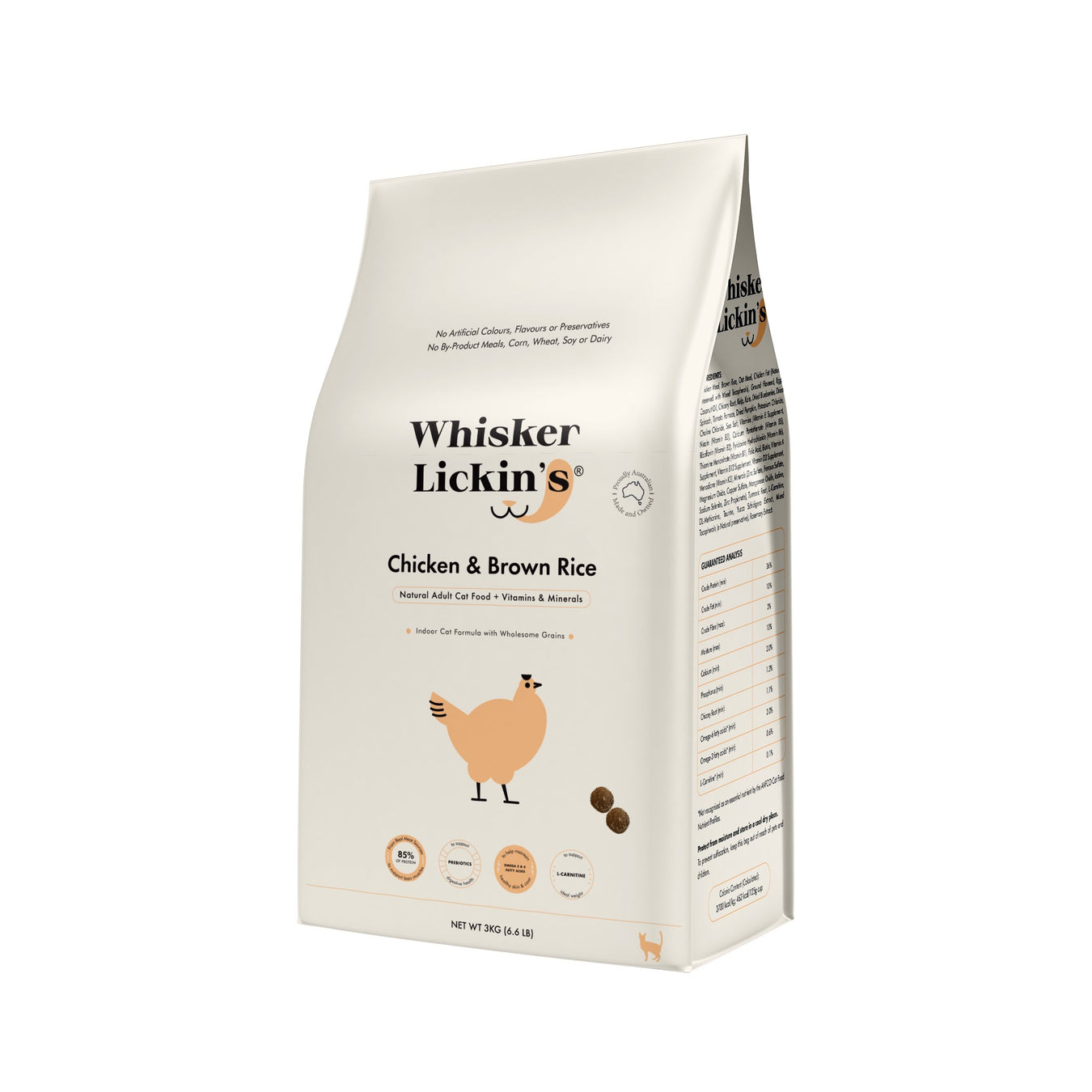 WHISKER LICKIN'S Adult Chicken Brown Rice Dry Cat Food 3kg