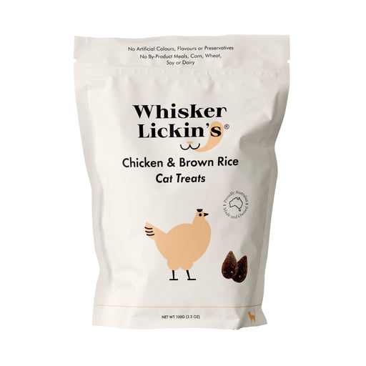 WHISKER LICKIN'S Single Protein Chicken Brown Rice Cat Treats 100g