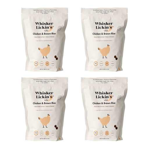 4 x 100g Whisker Lickin's Chicken and Brown Rice Cat Samples