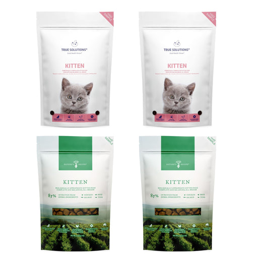4 x 100g Kitten Samples (True Solutions and Nature's Recipe)