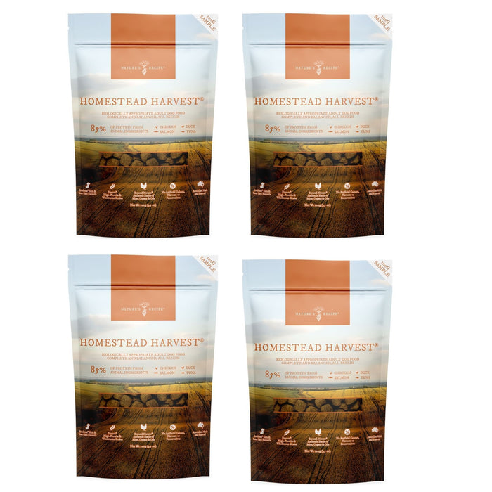 4 x 100g Nature's Recipe Homestead Harvest Dog Samples