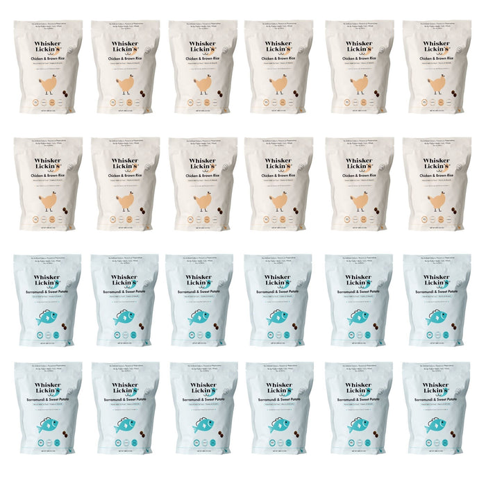 24 x 100g Whisker Lickin's Cat Samples (Mixed)