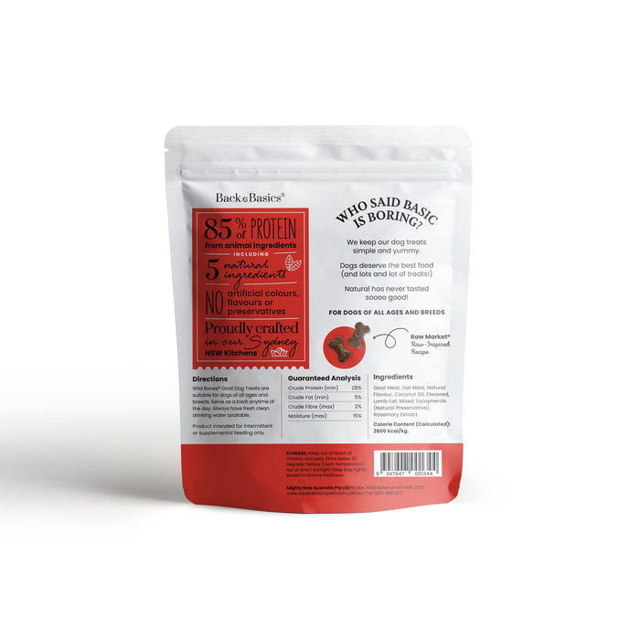 BACK TO BASICS Wild Bones High-Protein Goat Dog Treats 225g