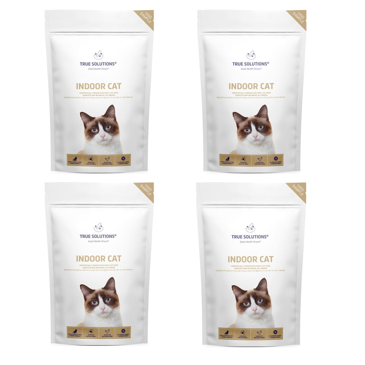 4 x 100g True Solutions Adult Indoor Dry Cat Food Samples — Pet Valu