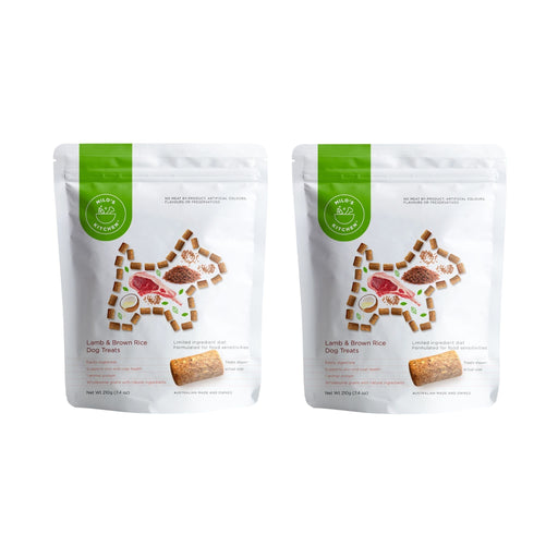 Bundle 2 x MILO'S KITCHEN Single Protein Lamb Brown Rice Dog Treats 210g