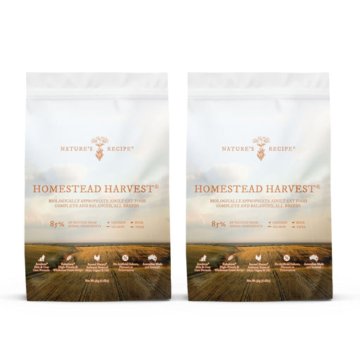 Bundle 2 x NATURE'S RECIPE Adult Homestead Harvest Dry Cat Food 3kg
