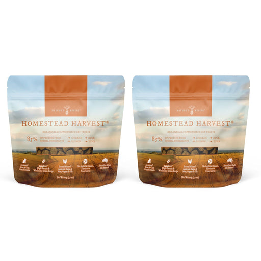 Bundle 2 x NATURE'S RECIPE Homestead Harvest Cat Treats 100g