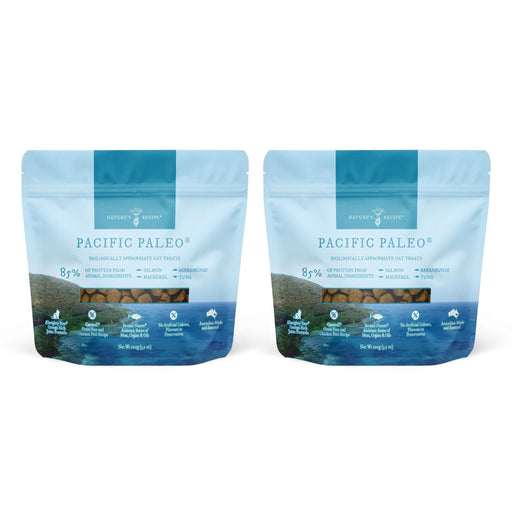 Bundle 2 x NATURE'S RECIPE Pacific Paleo Grain Free Cat Treats 100g