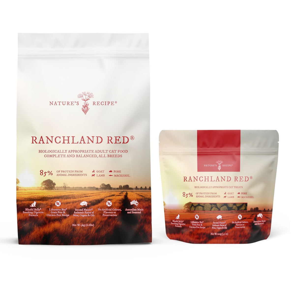 Bundle NATURE'S RECIPE Grain Free Adult Ranchland Red Dry Cat Food 3kg