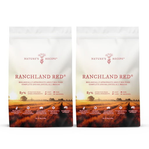 Bundle 2 x NATURE'S RECIPE Grain Free Adult Ranchland Red Dry Dog Food