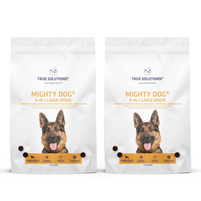 Bundle 2 x True Solutions Grain Free Adult Mighty Dog 9-in-1 Large Breed Dry Dog Food 3kg