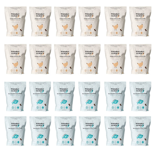 24 x 100g Whisker Lickin's Cat Samples (Mixed)
